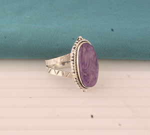 Natural Amethyst Bezel Setting <b>Band</b> Ring 925 <b>Sterling</b> <b>Silver</b> Women's Genuine Five Stone Gemstone <b>Wedding</b> Party Classic - Product Image 3