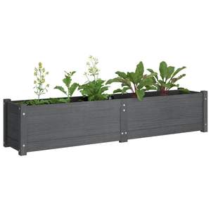Jardinières surélevées en pin massif gris, de qualité supérieure, durables et de taille moyenne - Product Image 3