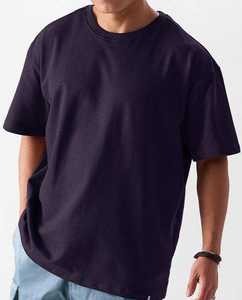 Camiseta Oversize para Hombre, Color Oscuro, 100% Algodón, Cuello Redondo, Estilo Casual Urbano, Corte Regular, Etiqueta Privada Personalizada, Secado Rápido - Product Image 4