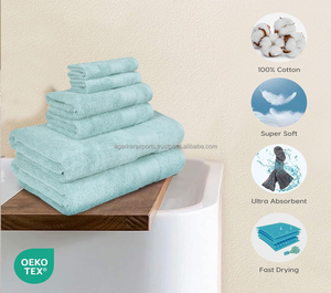 Juego de Toallas de Algodón de Calidad Hotelera, 6 Piezas |   Proveedor de Rollos de Papel Grueso de 600 GSM - Product Image 5