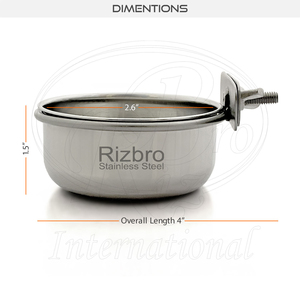 Comedero para Pájaros Reutilizable de Acero Inoxidable con Abrazadera para Colgar en la Jaula, Tamaño 2.6x1.5 Pulgadas, Taza para Agua y Comida - Product Image 3