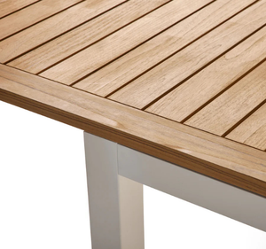 Mesa de Comedor Exterior de Madera de Teca Sólida Moderna de Primera Calidad con Tablero de Listones, Diseño Plegable, Estructura de Madera Resistente para Uso en Hoteles y Villas - Product Image 6