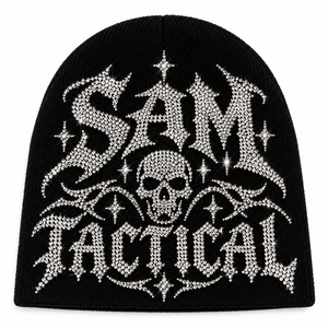 Gorro de Invierno de Punto Jacquard OEM, Diseño Vintage de Camuflaje a Cuadros, Bordado 3D con Logotipo Personalizado, 100% Acrílico, Color Personalizado, para la Playa - Product Image 4