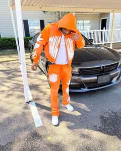 Conjunto Deportivo Casual de Dos Piezas para Hombre, Invierno, Ecológico, Transpirable, 100% Algodón, Talla Grande, Color Rosa, Sudadera con Capucha y Pantalones - Product Image 5