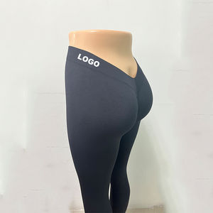 กางเกงเลกกิ้งขายาวเอวยางยืดแบบสั่งทำพิเศษ ดีไซน์วีแบ็คไร้ตะเข็บ สำหรับผู้หญิง ออกกำลังกาย เล่นโยคะ - Product Image 4