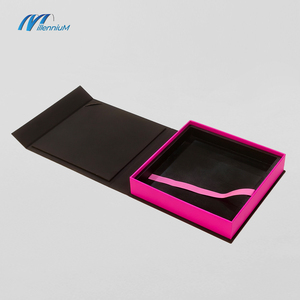 Imballaggio in carta personalizzato lussuoso Set di sollevamento in rilievo a doppia porta scatole con coperchio magnetico con fodera in raso - Product Image 4