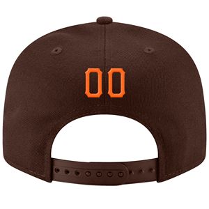 หมวกแก๊ปสีน้ำตาล 6 แผง ปักลายสีส้มขาว แบบ Snapback สำหรับทุกเพศ สวมใส่สบายๆ - Product Image 3