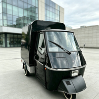Piaggio Electric Tricycle Food Truck, Fully Equipped Mobile Kitchen Cart Beer Bar Trailer for Coffee Hot Dog Ice Cream