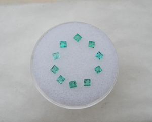 10 émeraudes colombiennes carrées, pierres précieuses naturelles facettées, 2 mm chacune, pour la fabrication de bijoux - Product Image 1