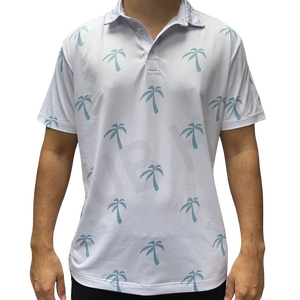 Uniformes de Golf con Logotipo Personalizado, Camisetas de Punto Sólido 100% Algodón, Secado Rápido, Manga Corta, Sublimación en Blanco, para Hombre - Product Image 1