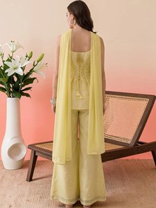Salwar Kameez Traditionnel Indien et Pakistanais pour Femme avec Dupatta, Coupe Classique, Robe en Coton à Séchage Rapide, Gaufré, Idéal pour les Mariages - Product Image 2