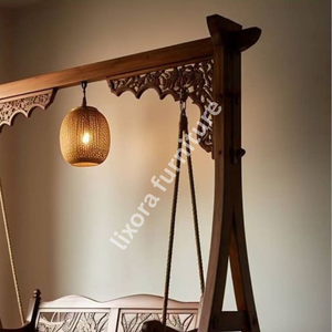 Columpio de Madera Maciza Tallada a Mano con Follaje Decorativo, Estilo Maharaja, para Sala de Estar - Product Image 2