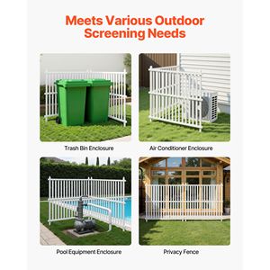 Schermo per la privacy da esterno 19.7 con picchetti da terra 48 x 48, Recinzione per condizionatore d'aria, Striscia per attrezzature piscina, Recinzione a V, 2 pannelli, Recinzione per prato - Product Image 6