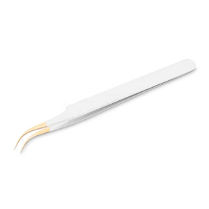 Professional 5Pcs White Eyelash Extension Tweezers Set Stainless Steel with Gold Tip Precision Lash <b>Tools</b> for Beauty Artists - Product Image 1