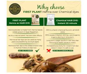 Polvo de Henna Rajasthani Premium |   Henna en Polvo 100% Orgánica para Coloración y Cuidado del Cabello, Henna con Etiqueta IGI - Product Image 3