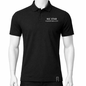 เสื้อกอล์ฟผ้าเจอร์ซีย์คอตตอน 100% สำหรับขายส่งผู้ชาย รับผลิตแบบ OEM ปักโลโก้ตามสั่ง แขนสั้น สวมใส่สบาย พิมพ์ลาย ป้องกันการเป็นขุย - Product Image 2