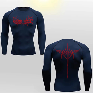 <b>Men</b> Short Sleeve <b>Compression</b> T <b>Shirt</b> Anime Printed Boxing Rash guard Quick Dry Gym Fitness Tight To Stylish UV Sun Protection - Product Image 4