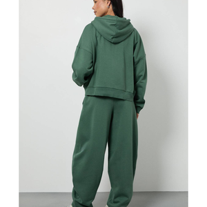 Women 2 Piece <b>Tracksuit</b> Set Zip Hoodie Jacket & Wide Leg Sweatpants Premium Custom Lounge Wear Wholesale - Product Image 3
