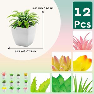 Set di 12 Piante Succulente Artificiali Premium per Interni, Vasi Decorativi con Piante Finte Realistiche per Giardino e Esposizione, Vegetazione di Alta Qualità - Product Image 5