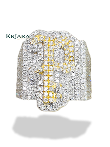 Bague en diamant, argent 925, or jaune, diamants ronds brillants cultivés en laboratoire, luxe, unisexe, à porter au quotidien - Product Image 2