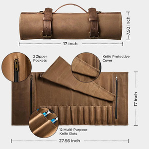 Luxury leather <b>tool</b> <b>roll</b> organizer OEM manufacturer custom design wholesale bulk supplier premium portable storage export - Product Image 3