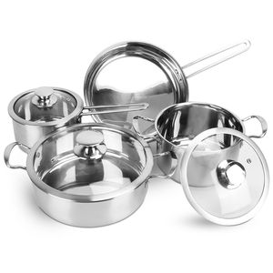 Set di Pentole in Acciaio Inox a Riscaldamento Rapido per Induzione, Lavabili in Lavastoviglie, con Pentola da 2,7-3,7 Litri e Casseruola da 2 Litri - Product Image 1