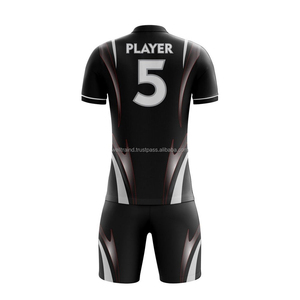 Uniforme de football à manches courtes 100% polyester, séchage rapide, extensible, antibactérien, respirant, services OEM, entraînement de football - Product Image 3