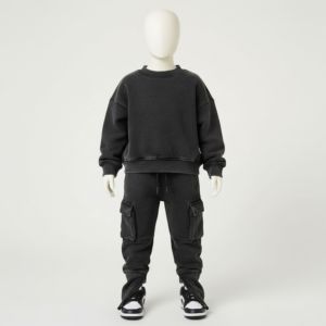 Ensemble de vêtements vintage pour garçons, survêtement deux pièces en coton 100% sans manches avec taille élastique, été 2026 - Product Image 5
