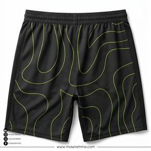 Pantalones Cortos de MMA MAWRA para Hombre, Negros y Verdes con Estampado Abstracto, Diseño de Logotipo Personalizado Sublimado, Pantalones Cortos de MMA Unisex - Product Image 4