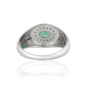 Custom Design 925 Sterling <b>Silver</b> 100% Authentic <b>Emerald</b> Gemstone Dome <b>Ring</b> Fine Jewelry Accessories Unisex - Product Image 5