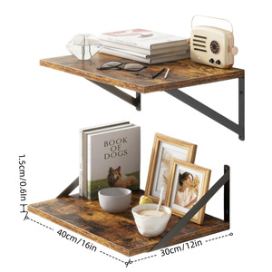 핫세일 원목 벽걸이 선반 디스플레이 랙 수납 선반 세트 (욕실, 주방, 침실, 거실, 사무실용) - Product Image 6