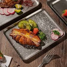 จานเสิร์ฟสเต็กโลหะสำหรับโรงแรม ร้านอาหาร และรับประทานที่บ้าน - Product Image 1
