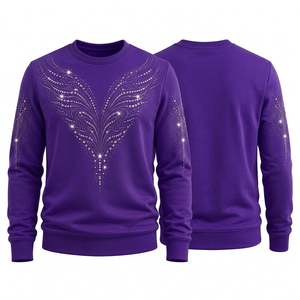 Sudaderas de Hombre con Pedrería, 100% Algodón, Impresión Digital, Invierno, Casual, Tejidas, Premium, Brillantes, a la Moda - Product Image 4