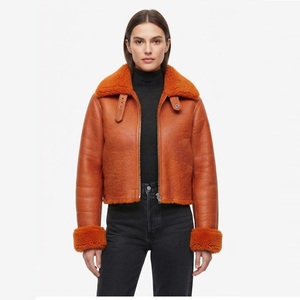 Nueva Chaqueta de Motociclista de Piel de Oveja Genuina Teñida a Medida, con Forro de Seda, de Secado Rápido, para Mujer, Talla Grande, Estilo Aviador - Product Image 1