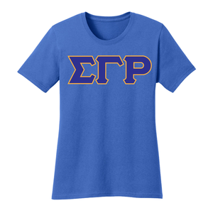 Camiseta Bordada con las 3 Letras Griegas de Sigma Gamma Rho para Mujer, Camiseta Personalizada de Hermandad Griega, Ropa Casual Universitaria, Moda al por Mayor - Product Image 1