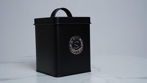 Black Powder Coated Metal Kitchen <b>Canister</b> <b>Set</b> for Tea Coffee Sugar Storage - Product Image 6