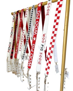 WOO PIG SOOIE Sangle de luxe perlée pour sac à main Gameday réglable pour sacs à bandoulière bandoulière Sangle perlée personnalisée pour le Nouvel An - Product Image 1