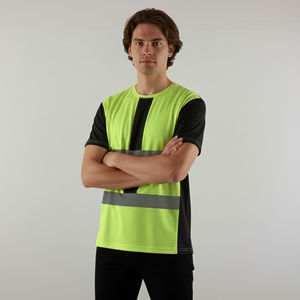 T-shirt de travail haute visibilité pour homme, personnalisé, long, respirant, 100 % polyester, avec bande réfléchissante, classe 2 ANSI, imperméable - Product Image 3