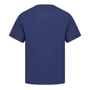 Conjunto de uniforme médico unisex azul marino con cuello en V, pantalones con cordón y bolsillos, uniforme de hospital de tela de algodón y poliéster tejida, apto para detectores de metales. - Product Image 3