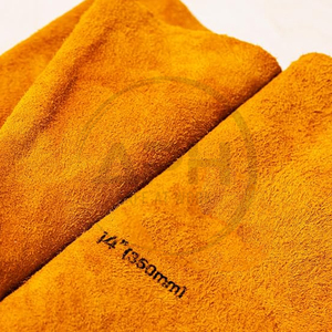 Gant de travail en cuir pour soudure, avec manchette longue, renforts sur la paume et doigts entiers, double couture, service OEM/ODM personnalisé - Product Image 6