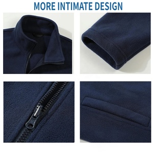 Custom Eco-Friendly Unisex <b>Winter</b> <b>Fleece</b> Bomber Jacket Full-Zip Stand Collar Windproof Breathable Polyester Outerwear for - Product Image 2