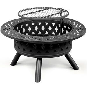 Braciere in Metallo Nero da 38 Pollici con Griglie per Cucinare - Product Image 1