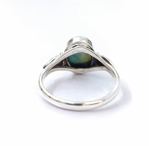 Anillo Unisex de Labradorita de 2.7 Gramos con Banda Texturizada de Plata 925 para Uso Diario y Bodas - Product Image 4