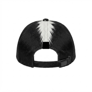 Unisex <b>Black</b> White Color Blocking Baseball Cap 6-Panel Fitted Fashion Hat Casual Four Seasons Wear - Product Image 2