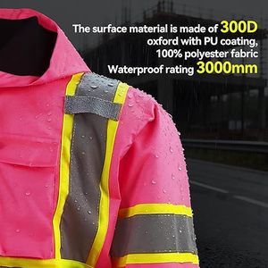 Men Women Safety Rain Jacket Hi Vi Reflective Safety Work Jacket Best Material High Quality Reflective Safety Work Jacket - Product Image 4