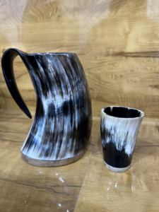 Best Quality Buffalo Horn <b>Mugs</b> Drinking Horns India Viking Horn <b>Mug</b> Tankard for Club Party Beer <b>Mugs</b> - Product Image 5