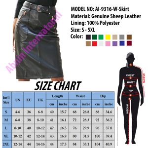 Falda de cintura alta para mujer, falda transpirable de cuero de oveja genuino de alta calidad, novedad de otoño e invierno - Product Image 6
