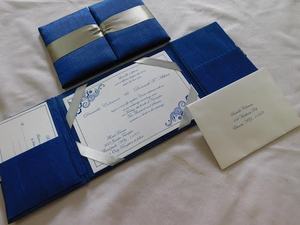 Invitations de mariage de luxe recouvertes de tissu, faites à la main, cartes d'invitation personnalisées haut de gamme, fabricant OEM, vente en gros, export - Product Image 3