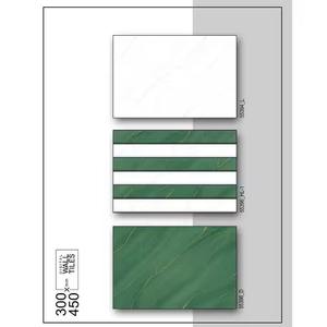 Azulejos de Cerámica para Paredes Interiores de Diseño Verde, 300x450mm, 10mm de Grosor, Garantía de 4 Años, Verde Blanco, Azulejo Resaltador 12x18 (Descontinuado) - Product Image 2