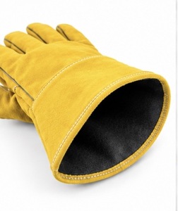 Gants de soudage TIG MIG avec doublure en cuir de vachette et polaire, protection contre les éclaboussures de métal fondu, type A, design personnalisable - Product Image 1